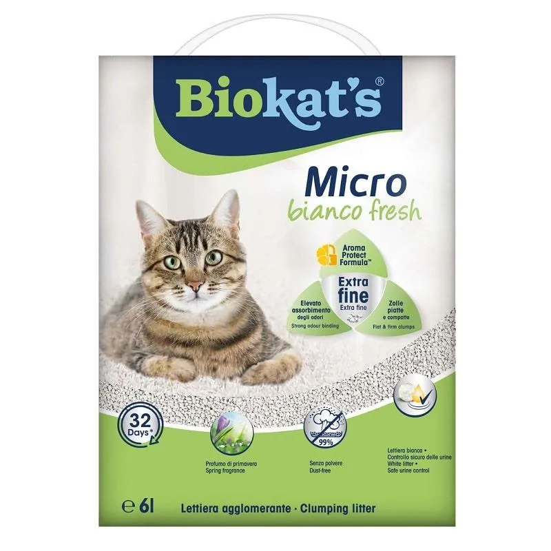 Biokat'S Micro Bianco Fresh 6 Lt Per Gatti