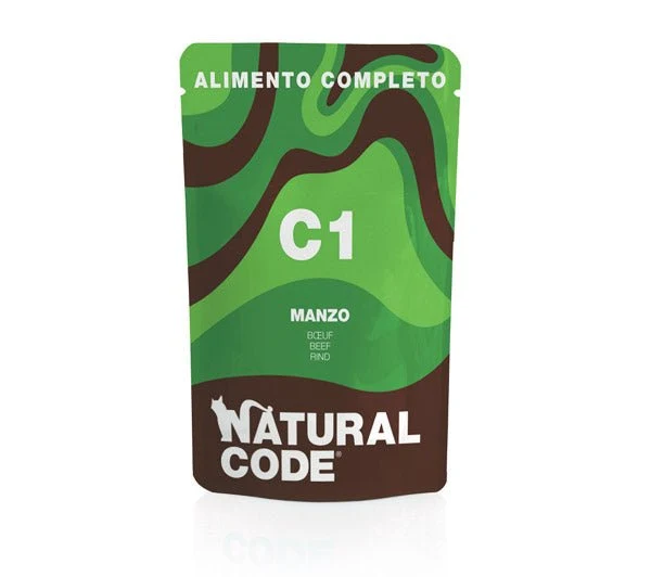 Natural Code C1 Umido Completo Manzo per Gatti