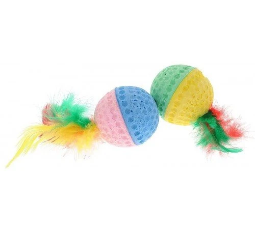 Camon Palline In Spugna Con Piume In Vari Colori Per Gatti