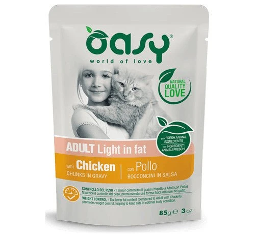 Oasy Light Per Gatto Adult Con Bocconcini In Salsa Da 85 Gr