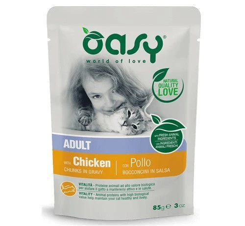 Oasy Per Gatto Adult Con Bocconcini In Salsa Da 85 Gr