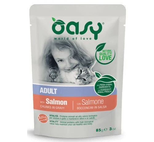Oasy Per Gatto Adult Con Bocconcini In Salsa Da 85 Gr