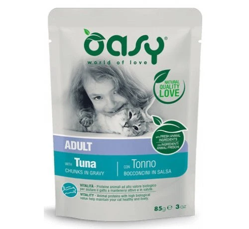Oasy Per Gatto Adult Con Bocconcini In Salsa Da 85 Gr