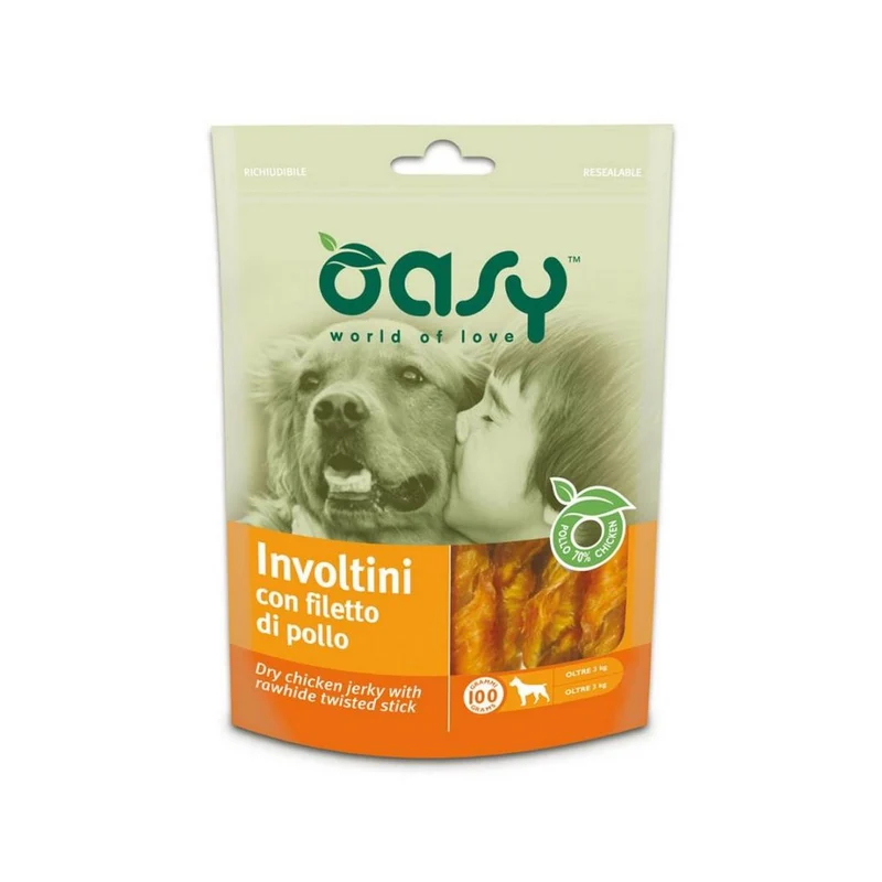 Oasy Snack Dog - Involtini Con Filetto Di Carne Busta 100 Gr