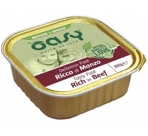 Oasy Cat Mature&Senior Con Manzo Per Gatti Da 100 Gr