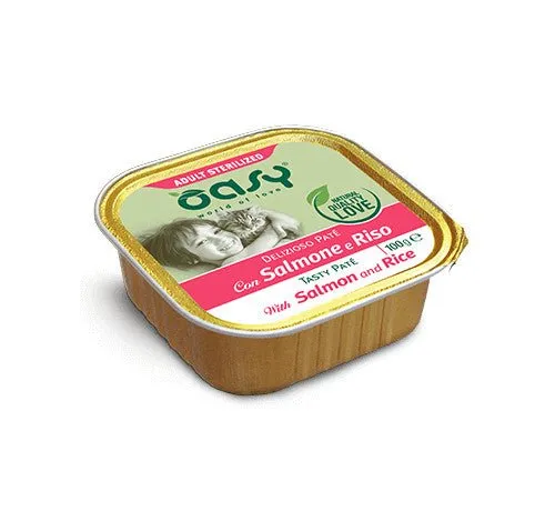 Oasy Delizioso Paté Per Gatto Adult Sterilized Con Salmone Riso Da 100Gr