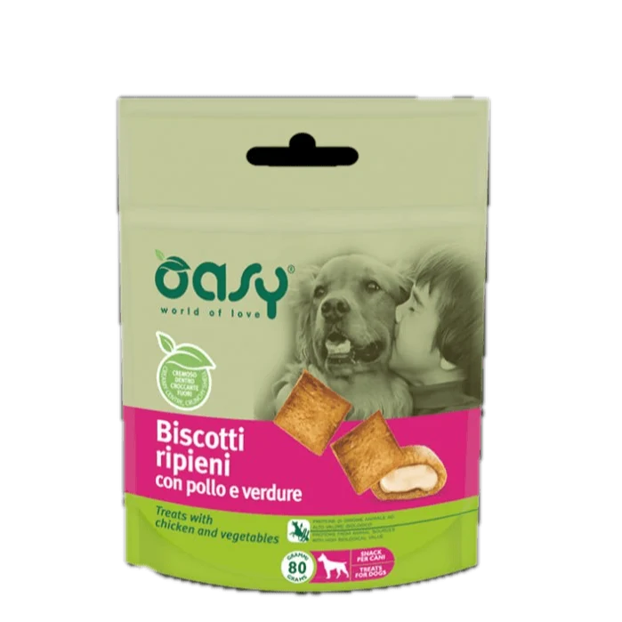 Oasy Cane Adulto Snack Biscotti Ripieni 80G