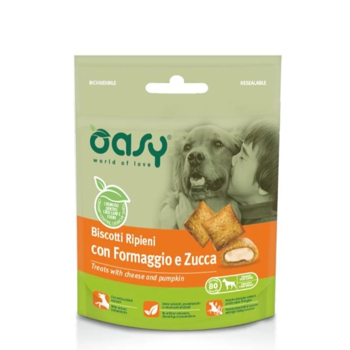 Oasy Cane Adulto Snack Biscotti Ripieni 80G