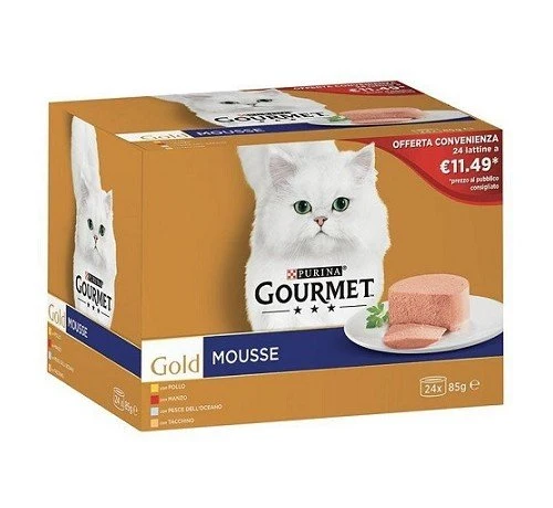 Gourmet Gold Mousse Multipack Per Gatto Da 24X85Gr