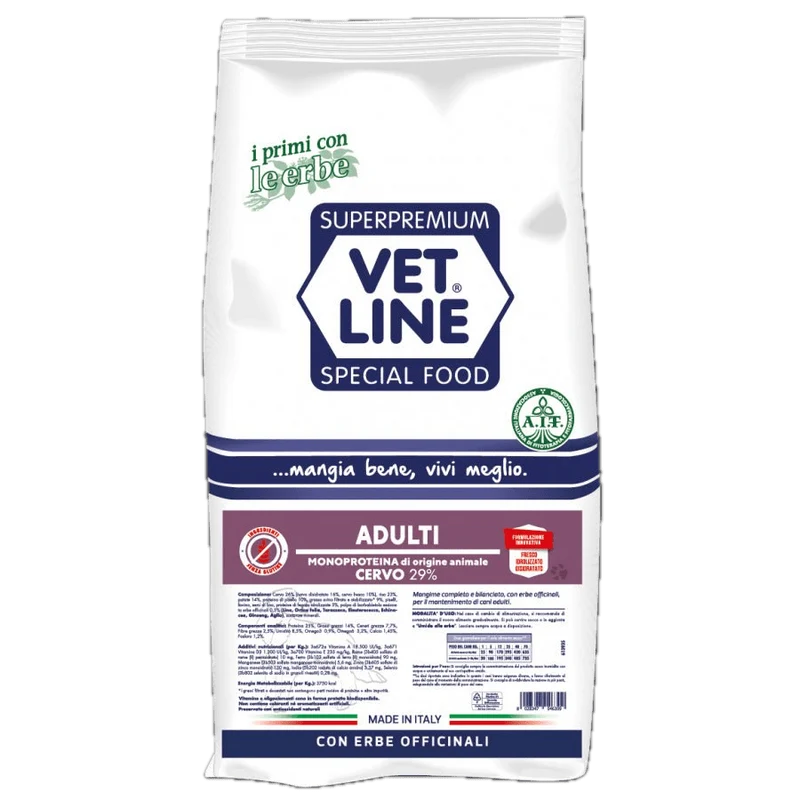 Crocchette per Cani Adulti Vet line Gusto Cervo