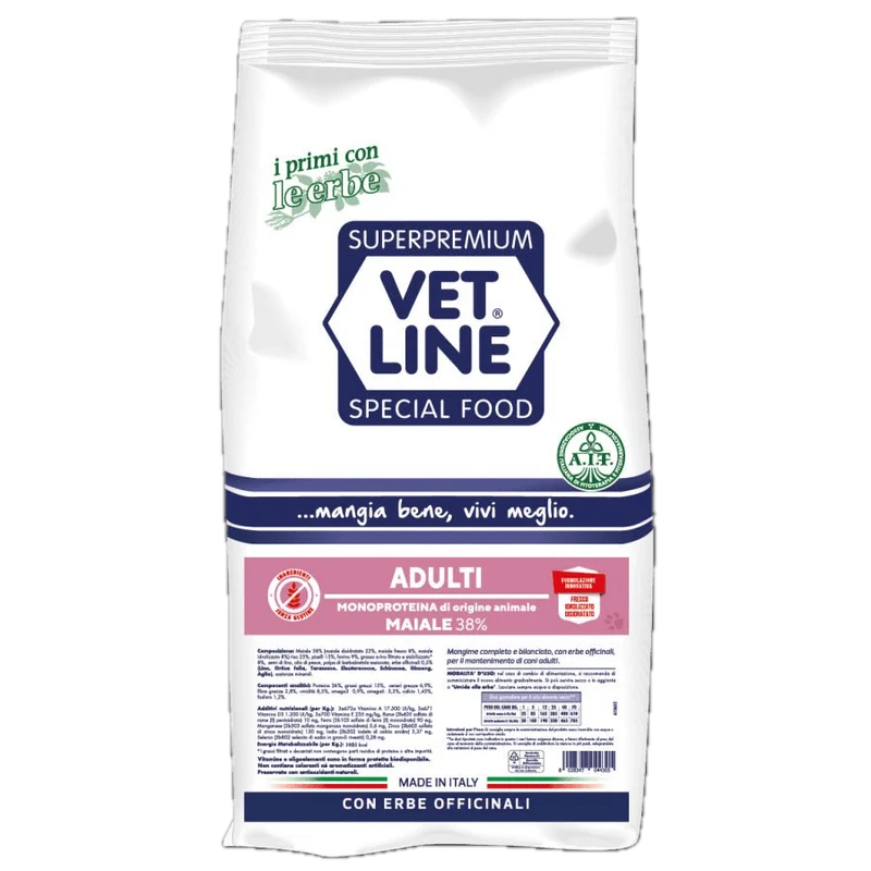 Crocchette per Cani Adulti Vet line Gusto Maiale
