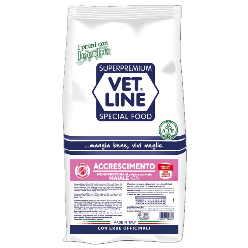 Crocchette Vet line per Cani in Accrescimento Gusto Maiale