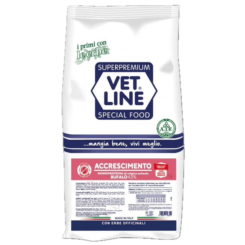 Crocchette Vet line per Cani in Accrescimento Gusto Bufalo