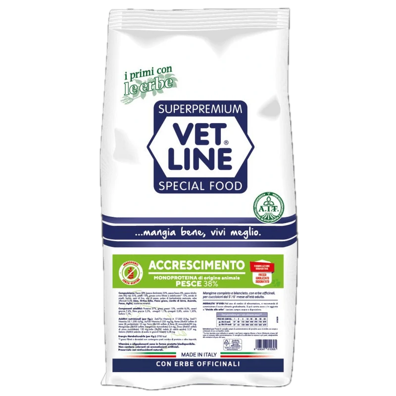 Crocchette Accrescimento Vet line con Pesce
