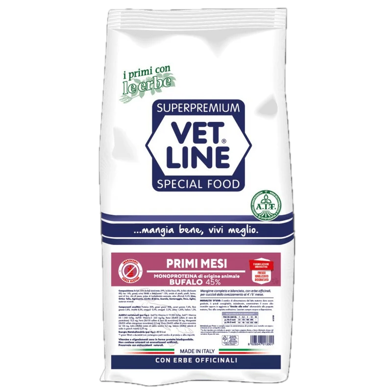 Crocchette primi mesi cuccioli di Cane Vet line Gusto Bufalo