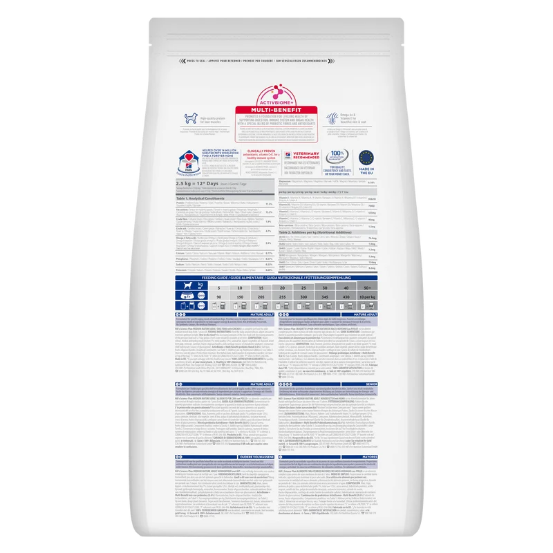 HILL'S SCIENCE PLAN Mature Adult Medium Alimento secco per cani al pollo - 14kg