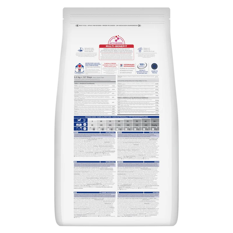 HILL'S SCIENCE PLAN Mature Adult Medium Alimento secco per Cani all'Agnello & Riso - 14kg