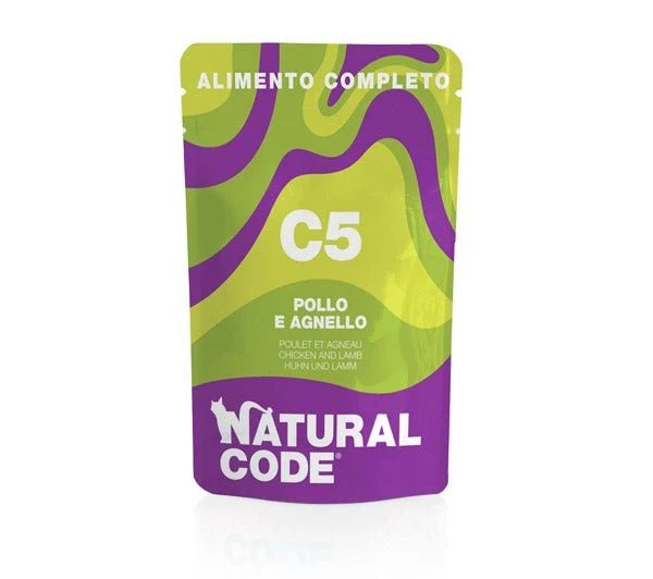 Natural Code Busta C5 Pollo E Agnello per Gatti