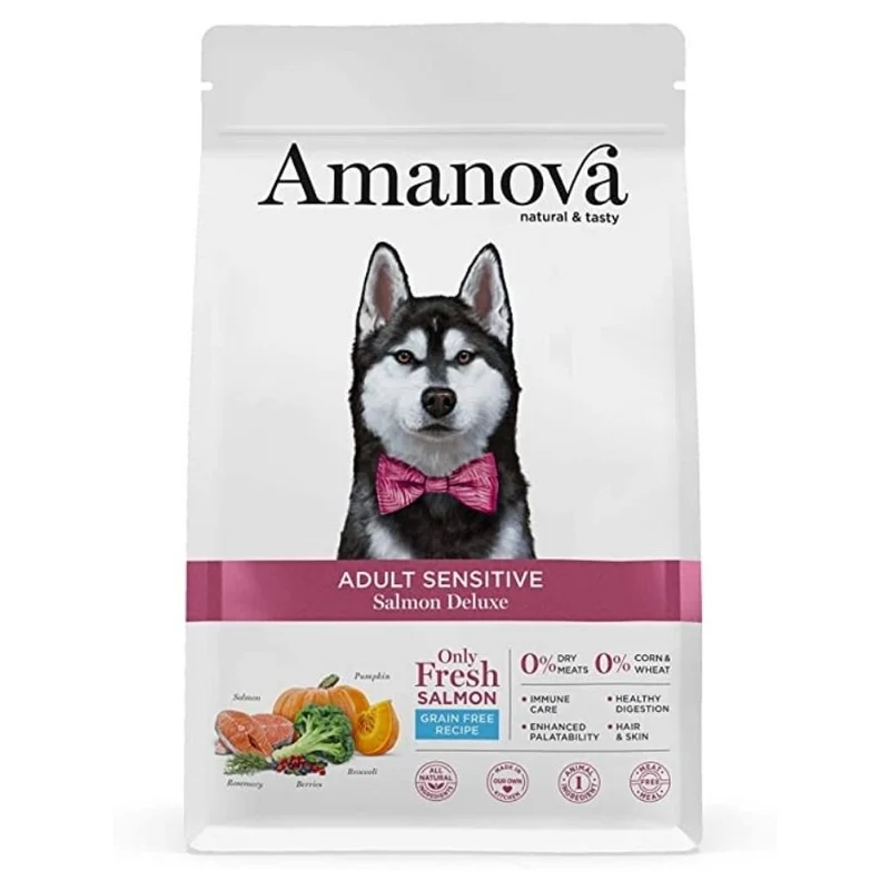 Amanova Cane adulto di taglia media o grande 10 Kg Salmone