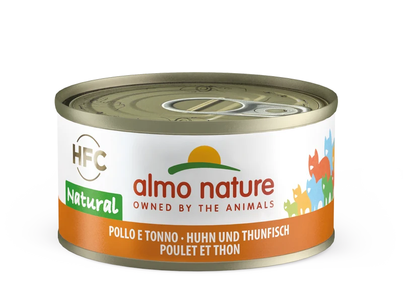 ALMO CAT HFC CAT Natural - con Pollo e Tonno 55gr, 70gr, 140gr, e 280gr