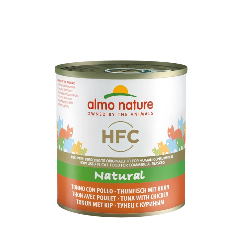 ALMO CAT HFC CAT Natural - con Pollo e Tonno 55gr, 70gr, 140gr, e 280gr