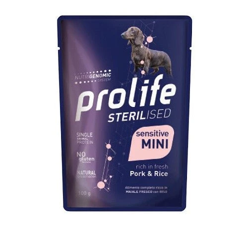 Prolife Sterilised Per Cani Mini Al Maiale Con Riso