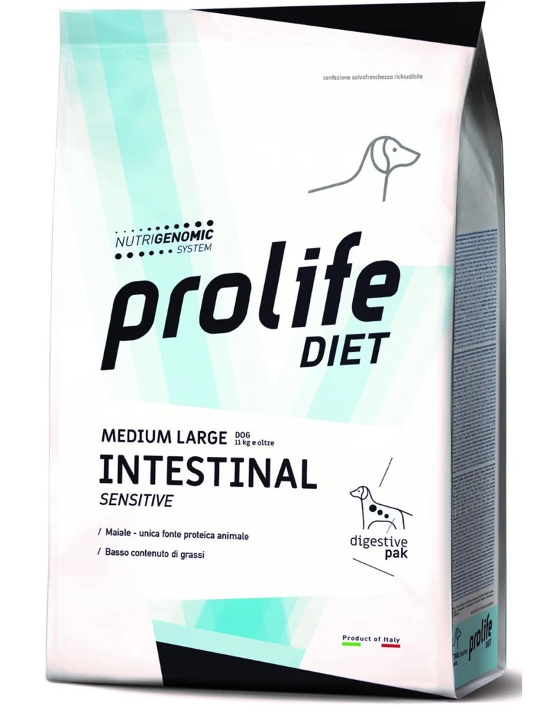 Prolife Diet Intestinal Sensitive Medium Large Crocchette Dietetiche Cane