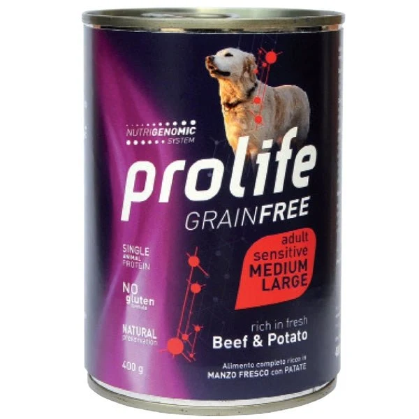 Prolife - Grain Free Adult Medium/Large Sensitive Beef & Potato per Cani