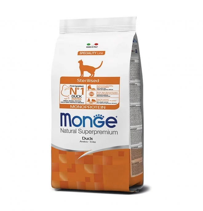 Monge Natural Superpremium Monoprotein Sterilized Gatto Adult Anatra 10 Kg