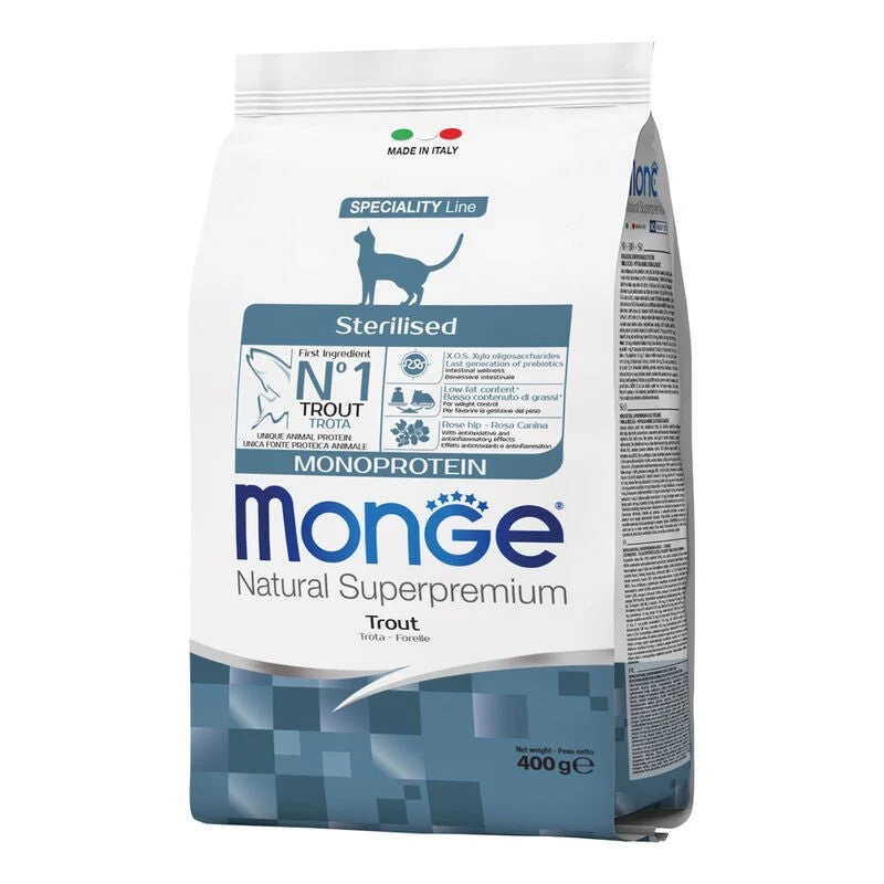 Monge Natural Superpremium Monoprotein Sterilised Gatto Adult Trota