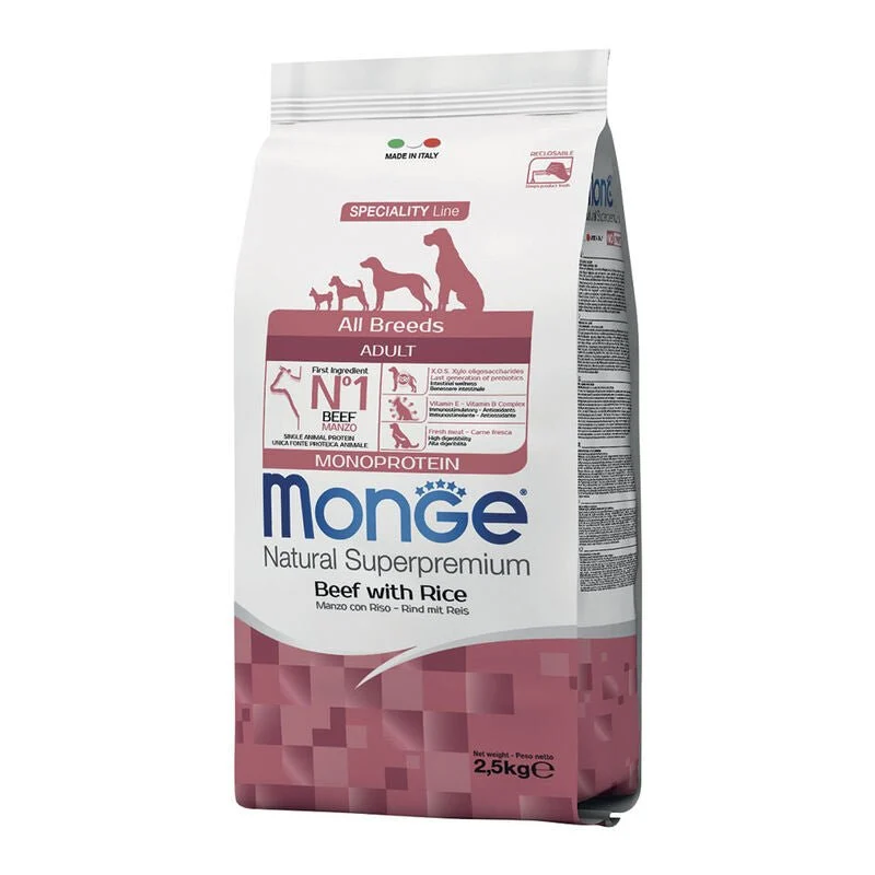 Monge Natural Superpremium Monoprotein Cane Adult Manzo & Riso