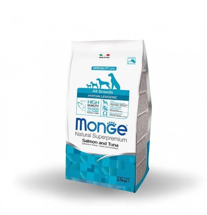 Monge Natural Superpremium Hypoallergenic Cane Adult Salmone & Tonno