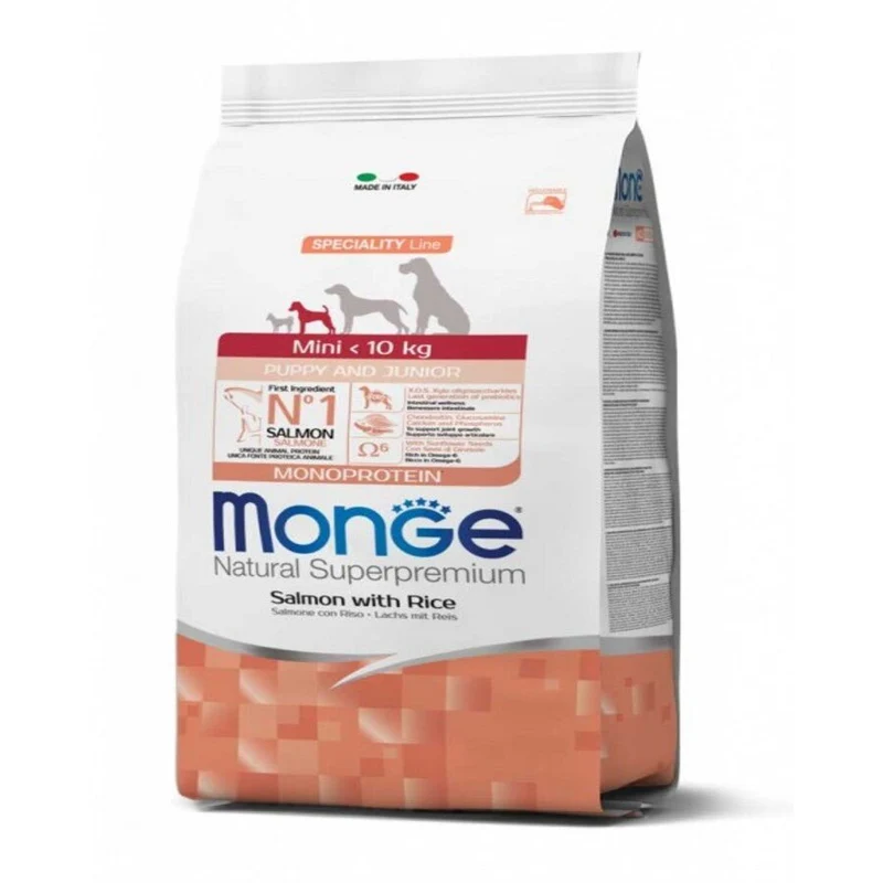 Monge Natural Superpremium Cane Puppy E Junior Salmone & Riso