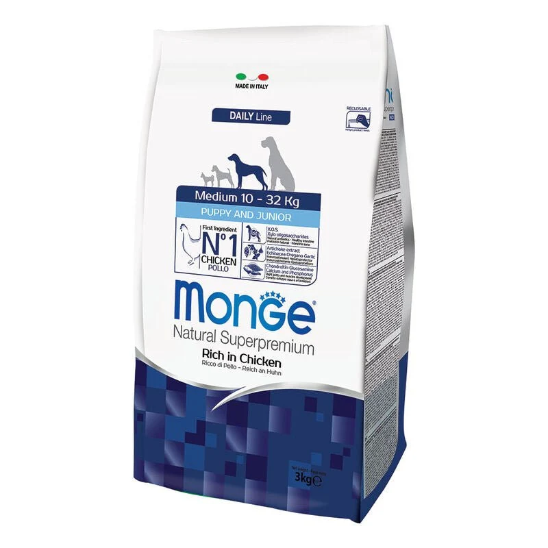 Monge Natural Superpremium Cane Puppy Medium Pollo