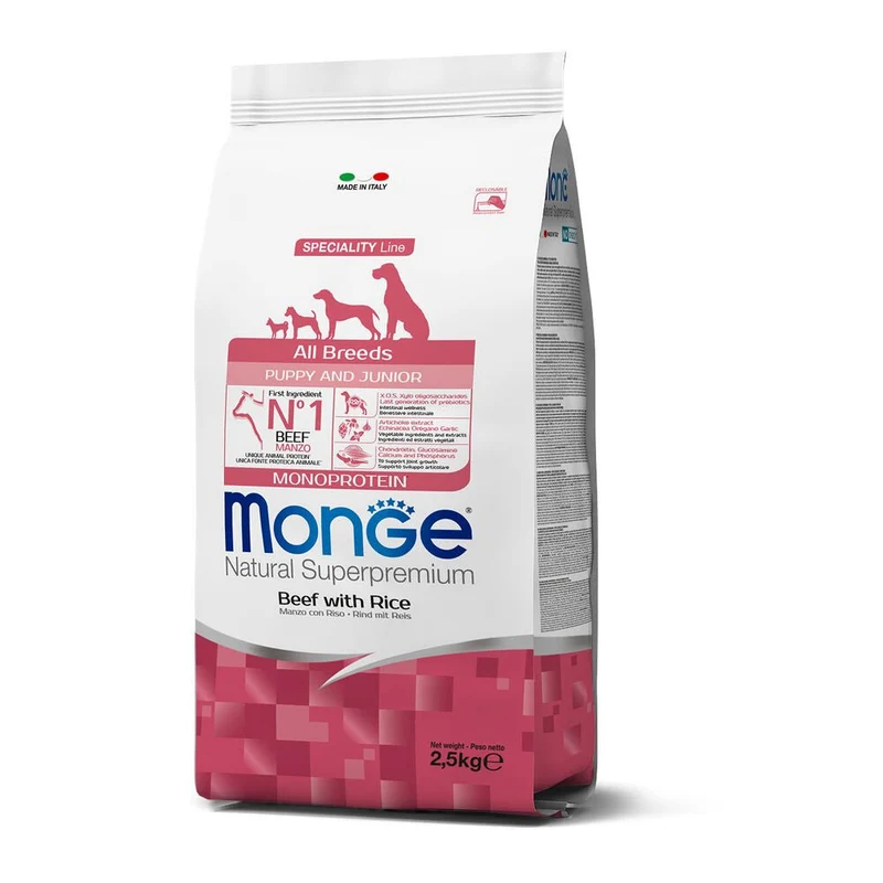 Monge Natural Superpremium Cane Puppy Manzo & Riso 2.5 Kg