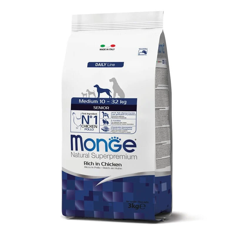 Monge Natural Superpremium Cane Anzianio Medium Pollo 3 Kg
