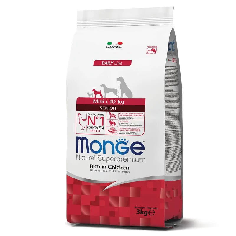 Monge Natural Superpremium Cane Anzianio Mini Pollo 3 Kg