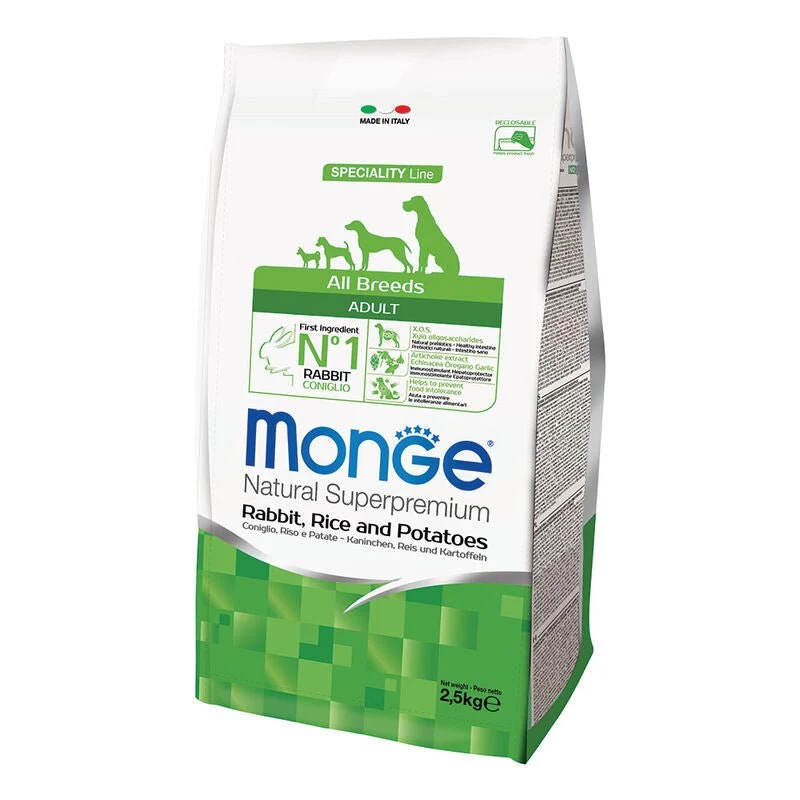 Monge Natural Superpremium Cane Adult Coniglio, Riso & Patate