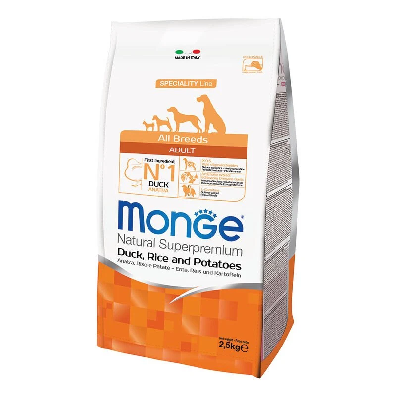 Monge Natural Superpremium Cane Adult Anatra, Riso & Patate