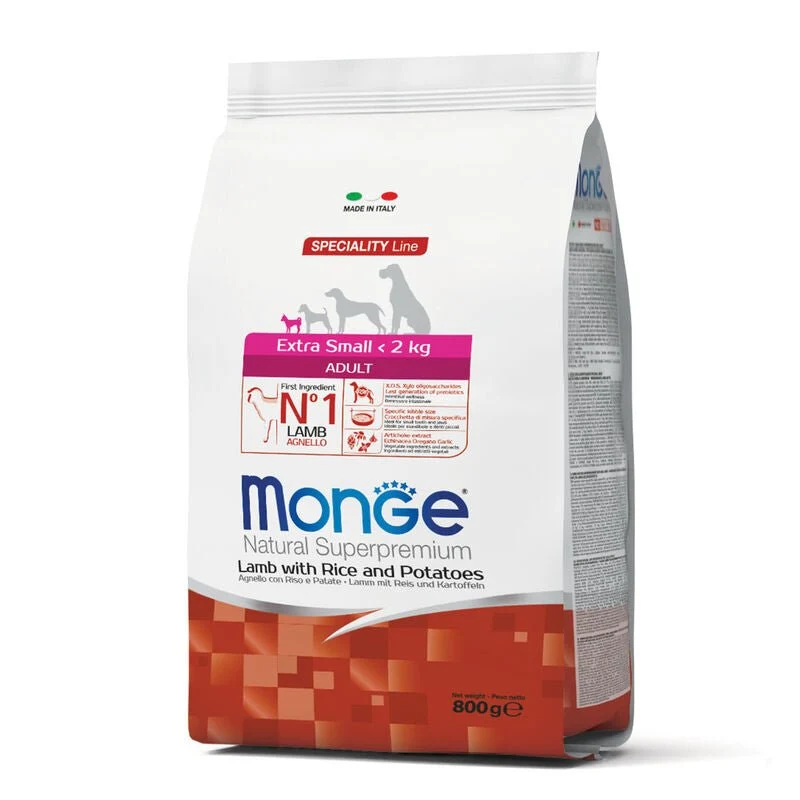 Monge Natural Superpremium Cane Adult Extra Small Agnello, Riso & Patate