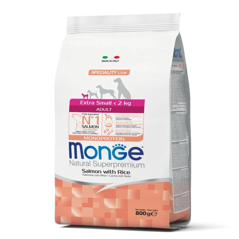 Monge Natural Superpremium Cane Adult Extra Small Salmone & Riso