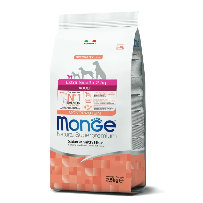 Monge Natural Superpremium Cane Adult Extra Small Salmone & Riso