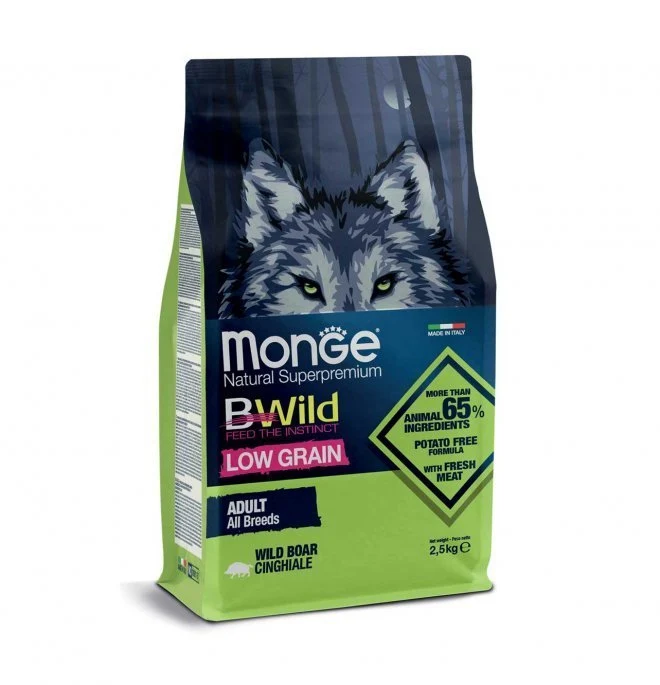 Monge Natural Superpremium Bwild Low Grain Cane Adult Cinghiale