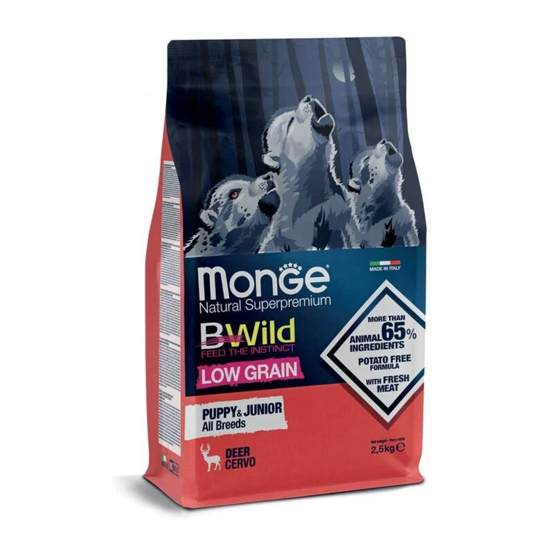 Monge Natural Superpremium Bwild Low Grain Cane Puppy Cervo