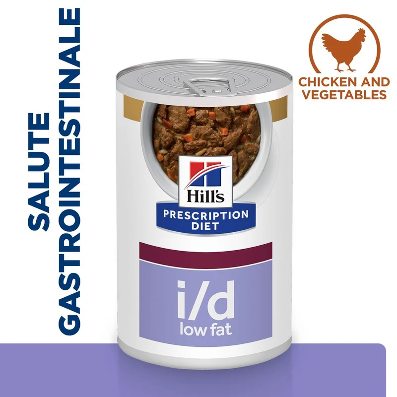 Hill's PRESCRIPTION DIET i/d Low Fat spezzatino Per cani aromatizzato con pollo e verdure