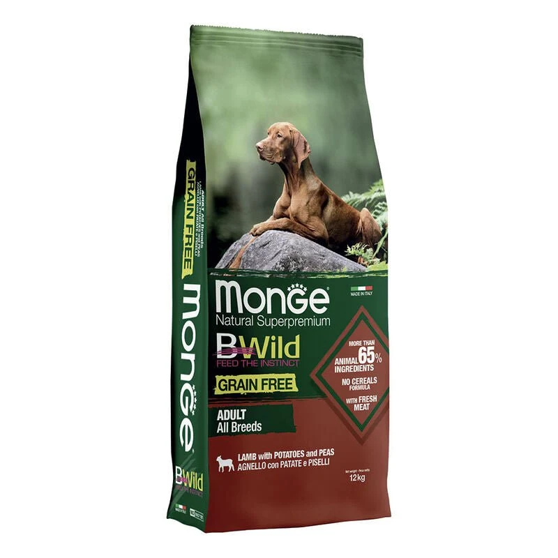 Monge Natural Superpremium Bwild Grain Free Cane Adult Agnello Con Patate E Piselli