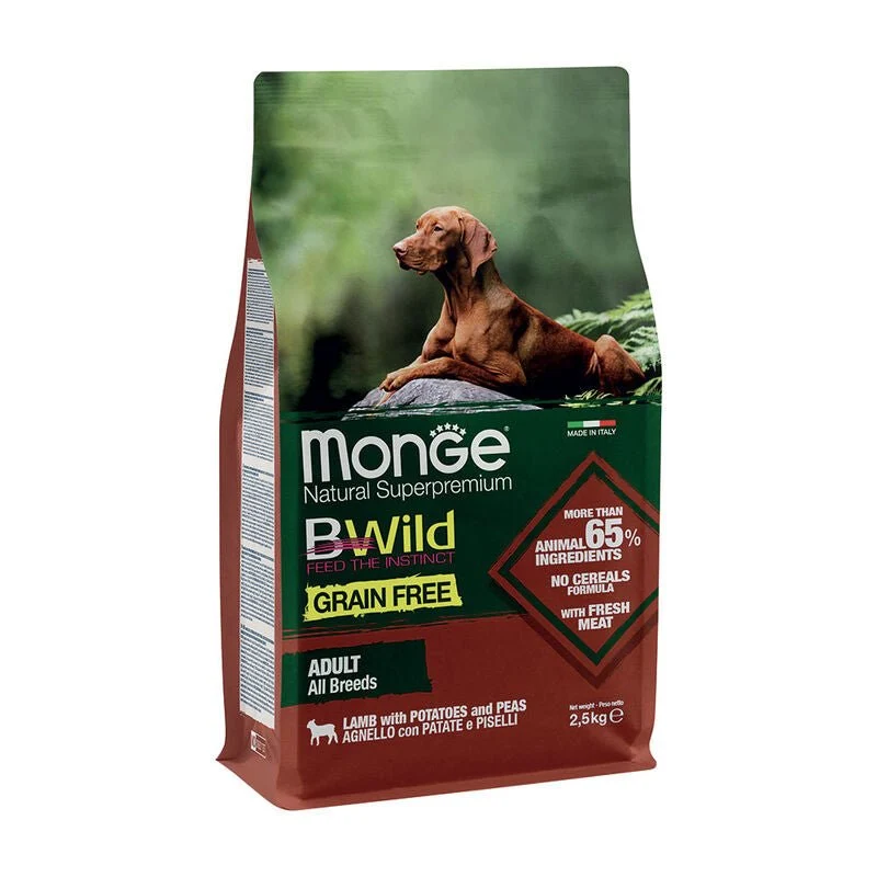 Monge Natural Superpremium Bwild Grain Free Cane Adult Agnello Con Patate E Piselli