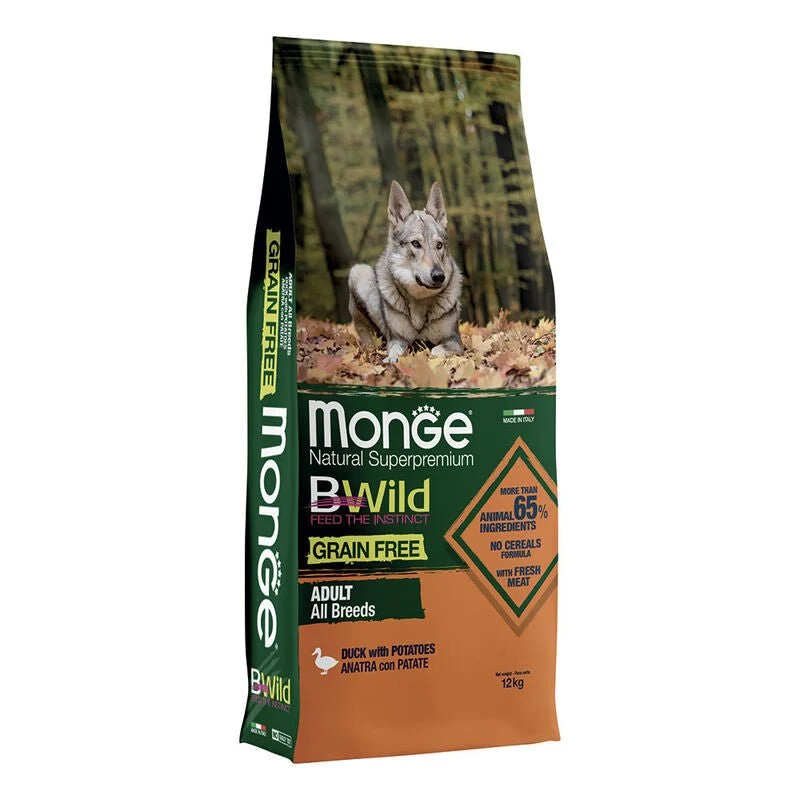 Monge Natural Superpremium Bwild Grain Free Cane Adult Anatra Con Patate
