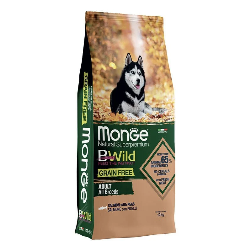Monge Natural Superpremium Bwild Grain Free Cane Adult Salmone Con Piselli