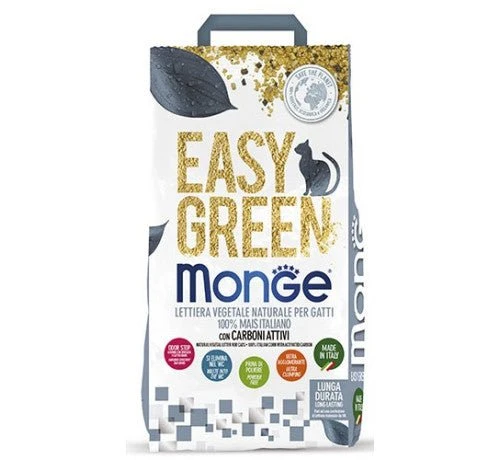 Lettiera Vegetale 100% Mais Con Carboni Attivi Monge Easy Green 10L Per Gatti
